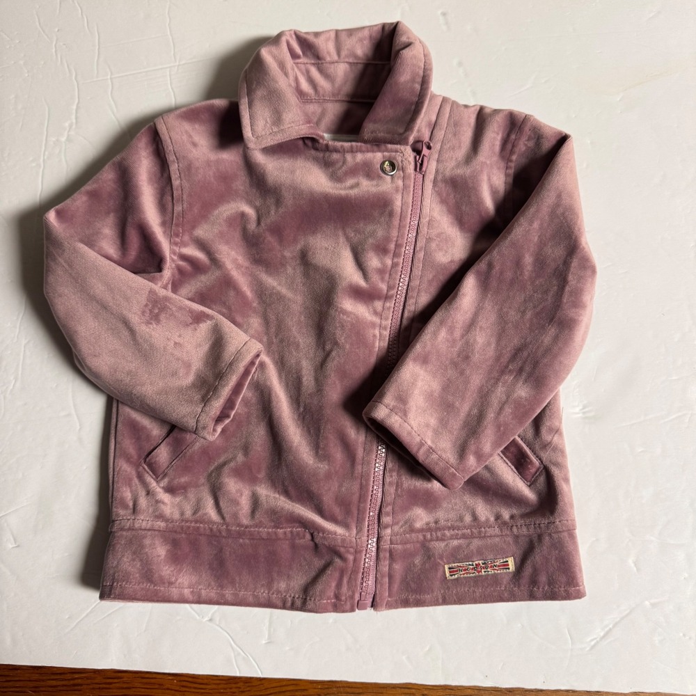 Hudson Kids Velvet Moto Jacket Pink‎ Girls Size 12 Months